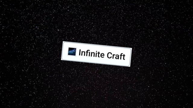 Infinite Craft block atop a blurred starry space background