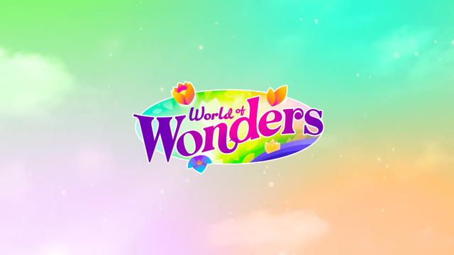 The logo for Pokemon Go's World of Wonders season, complete with bright colors and flowers.
