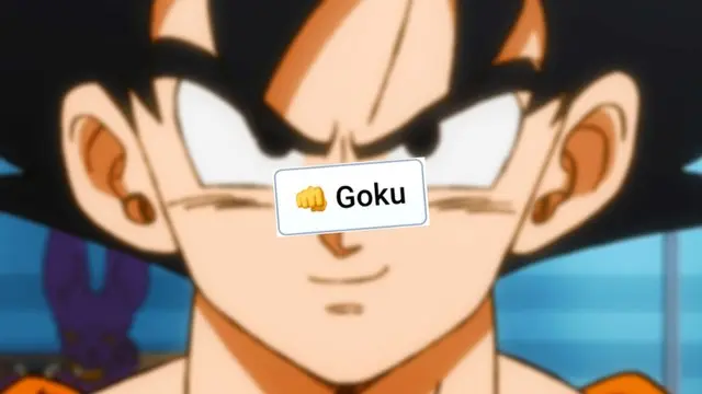 Infinite Craft Goku block atop a blurred Dragon Ball Z screenshot